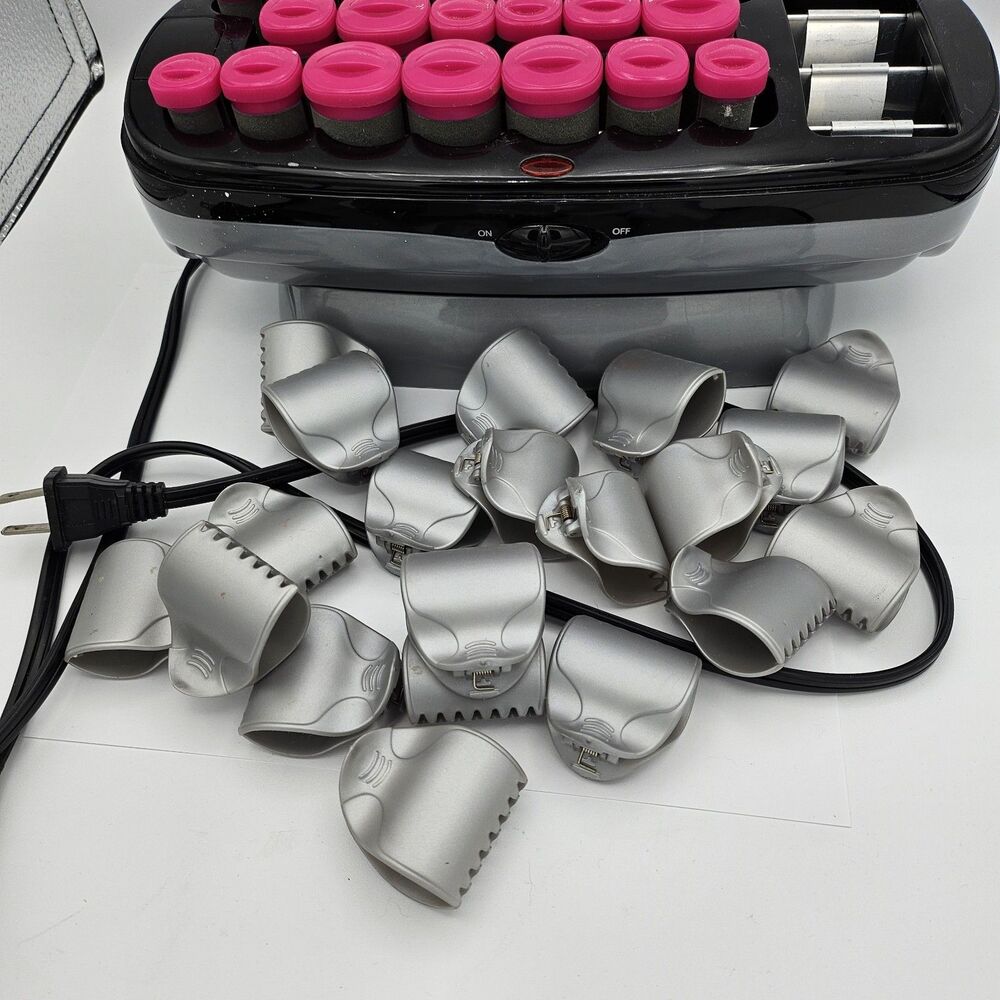 Conair Hot Clips Flocked Hot Roller Set 20 With 20 Clips 3 Roller Sizes Beauty - Picture 3 of 5